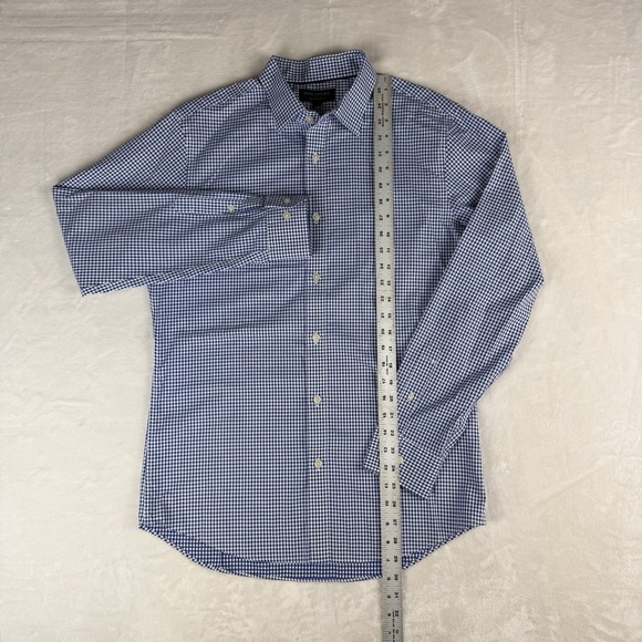 Banana Republic Non-Iron Slim Fit Dress Shirts Mens M Blue Pink Check Lot of 2 - Picture 11 of 15